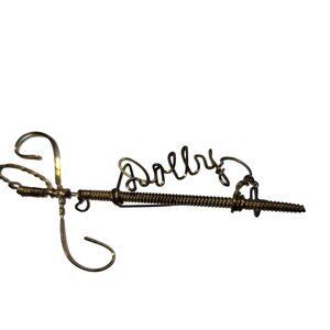 Vtg Wire Name Pin Brooch Dolly removable scabbard womens Jewelry sword pirate